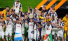 Tottenham Hotspur's Son Heung-Min lifts the Europa League trophy following his sides victory over Manchester United at the Estadio de San Mames, Bilbao, Spain. Picture date: Wednesday May 21, 2025.