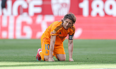 Sevilla, Spain. 19th May, 2025. Luka Modric of Real Madrid during the La Liga EA Sports match between Sevilla FC and Real Madrid played at Ramon Sanchez Pizjuan Stadium on May 18, 2024 in Sevilla, Spain. (Photo by Antonio Pozo/PRESSINPHOTO) Credit: PRESSI
