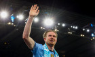 Kevin De Bruyne of Manchester City acknowledges the fans after his final home game following the Premier League match Manchester City vs Bournemouth at Etihad Stadium, Manchester, United Kingdom, 20th May 2025 (Photo by Mark Cosgrove/News Images)