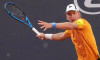 NAPLES, ITALY - MARCH 27 : Filip Cristian Jianu during the ATP, Tennis Herren Challenger Tour match between Filip Cristi