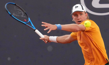 NAPLES, ITALY - MARCH 27 : Filip Cristian Jianu during the ATP, Tennis Herren Challenger Tour match between Filip Cristi