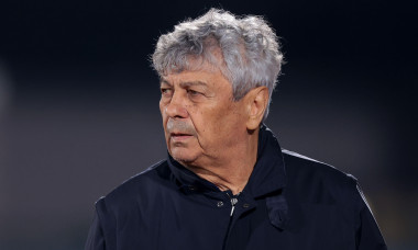 Serravalle, Italy. 24th Mar, 2025. Mircea Lucescu Head Coach of Romania prior to kick off in the UEFA European Championship Qualifying match at San Marino Stadium, Serravalle. Picture credit should read: Jonathan Moscrop/Sportimage Credit: Sportimage Ltd/