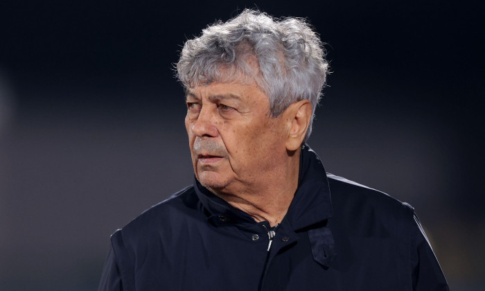 Serravalle, Italy. 24th Mar, 2025. Mircea Lucescu Head Coach of Romania prior to kick off in the UEFA European Championship Qualifying match at San Marino Stadium, Serravalle. Picture credit should read: Jonathan Moscrop/Sportimage Credit: Sportimage Ltd/