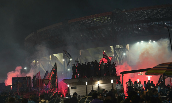 EVENTI - - Napoli supporters before, during and after the last Serie A match against Cagliari.