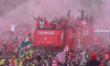 Liverpool, England, 26th May 2025. Liverpool players acknowledge the huge crowds during their open top bus parade to celebrate winning the English Premier League. Picture date: 26th May 2025. Picture credit should read: Cody Froggatt / Sportimage