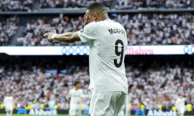 Cc Madrid 24/05/2025 - Liga / Real Madrid-Real Sociedad / foto Cesar Cebolla/Image nella foto: esultanza gol Kylian Mbap