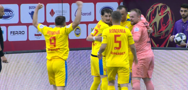 România - Azerbaijan 1-1, ACUM pe Digi Sport 1, în optimile CM de minifotbal. Totul se decide la loviturile de departajare
