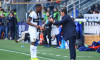 Parma, Italy. 24th Apr, 2025. Cristian Chivu (Head Coach Parma Calcio) speaks with Ange-Yoan Bonny (Parma Calcio) during Parma Calcio vs Juventus FC, Italian soccer Serie A match in Parma, Italy, April 23 2025 Credit: Independent Photo Agency/Alamy Live N