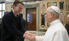 Pope Leo XIV Meets Naples' Football Club New Champion Of Italy - Vatican, Rome, Vatican (or Holy See) - 27 May 2025
