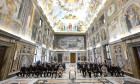 Pope Leo XIV Meets Naples' Football Club New Champion Of Italy - Vatican, Rome, Vatican (or Holy See) - 27 May 2025