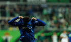 Jadon Sancho seen celebrating after scoring goal during UEFA Conference League 2025 final game between Real Betis Balompie and Chelsea FC (Maciej Rogowski)