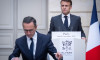 Paris, France. 05th Nov, 2024. Emmanuel Macron, President of the Republic, and Bruno Retailleau, Minister of the Interior and Overseas France, at the signing of a treaty in Paris, France on November 5, 2024, as part of the Kazakh President's state visit t