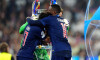 Paris Saint Germain's Ferreira Vitinha and Ousmane Dembele with the Champions League trophy following the UEFA Champions League final at the Munich Football Arena, Munich, Germany. Picture date: Saturday May 31, 2025.