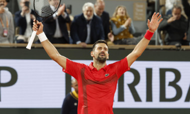 Novak Djokovic of Serbia celebrates his quarter-final victory against Alexander Zverev of Germany during day 11 of Roland-Garros 2025, French Open, Grand Slam tennis tournament on June 4, 2025 at Roland-Garros stadium in Paris, France