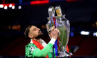 Gianluigi Donnarumma of Paris Saint-Germain Fc celebrates winning the Uefa Champions League with the trophy at the end the UEFA Champions League Final 2025 match between Paris Saint-Germain Fc and Fc Internazionale Milano at Munich Football Arena on May