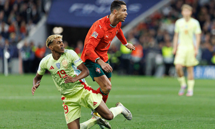 seen during UEFA Nations League 2025 final game between national teams of Portugal and Spain ()