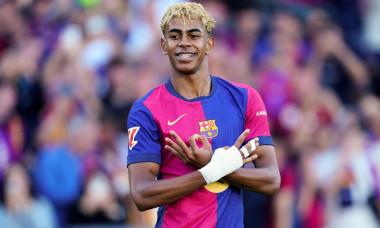 Barcelona, Spain. 18th May, 2025. Lamine Yamal of FC Barcelona celebrates the 1-1 during the La Liga EA Sports match between FC Barcelona and Villarreal CF played at Lluis Companys Stadium on 18 May 2025 in Barcelona, Spain. (Photo by Sergio Ruiz/Imago) C