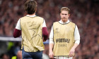 Manchester City's Kevin De Bruyne (right) and Jack Grealish warming up along the touchline during the UEFA Champions League Knockout Phase Play Offs Second Leg match at Santiago Bernabeu, Madrid. Picture date: Wednesday February 19, 2025.