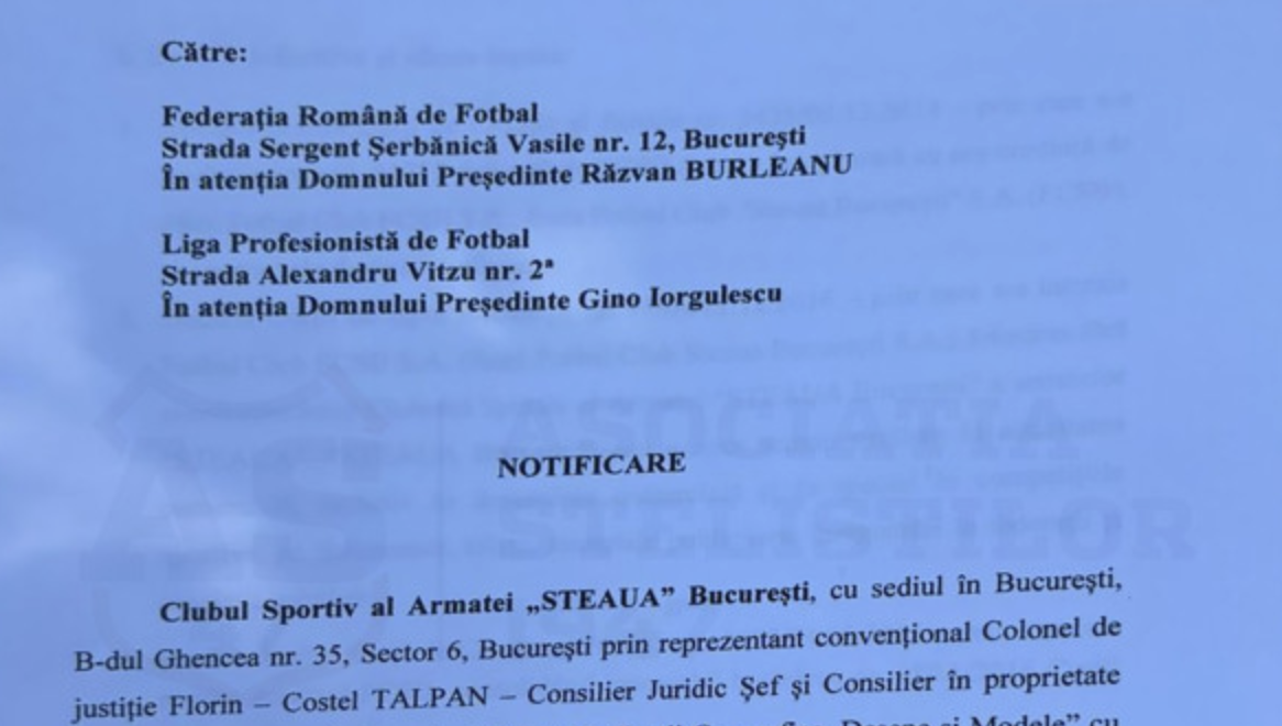 Anunțul făcut de FRF, după ce Steaua a cerut excluderea FCSB-ului din SuperLigă și din cupele europene