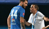 Gheorghe Hagi il felicita pe Rivaldinho (Mosca Rivaldo Vitor Ferreira) dupa un gol marcat alaturi de Mihai Alexandru Bal