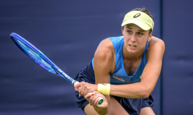 Anca Todoni (ROU) playing in the first qualifying round for the Lexus Eastbourne Open, 21st June 2025.