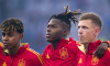Olympiastadion (L-R) Lamine Yamal, Nico Williams and Dani Olmo of Spain getting into the field during the UEFA EURO, EM,