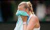 Petra Kvitova reacts after losing her match against Emma Navarro on day two of the 2025 Wimbledon Championships at the All England Lawn Tennis and Croquet Club, London. Picture date: Tuesday July 1, 2025.