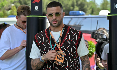 BARCELONA, SPAIN - JUNE 01: Kyle Walker arrives at the track during the F1 Aramco Grand Prix of Spain at Circuit de Barcelona-Catalunya on June 01, 2025 in Barcelona, Spain.(Photo by Vince Mignott/Alamy Live News)