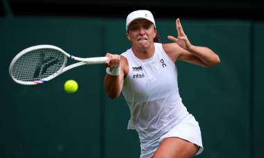 Iga Swiatek during her Ladies' Singles match against Danielle Collins on day six of the 2025 Wimbledon Championships at the All England Lawn Tennis and Croquet Club, London. Picture date: Saturday July 5, 2025.