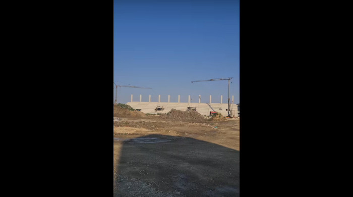 Cum arată lucrările stadionului "Eroii Timișoara" / Foto: captură Facebook @cosmintabara