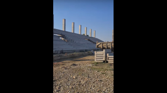 Cum arată lucrările stadionului "Eroii Timișoara" / Foto: captură Facebook @cosmintabara