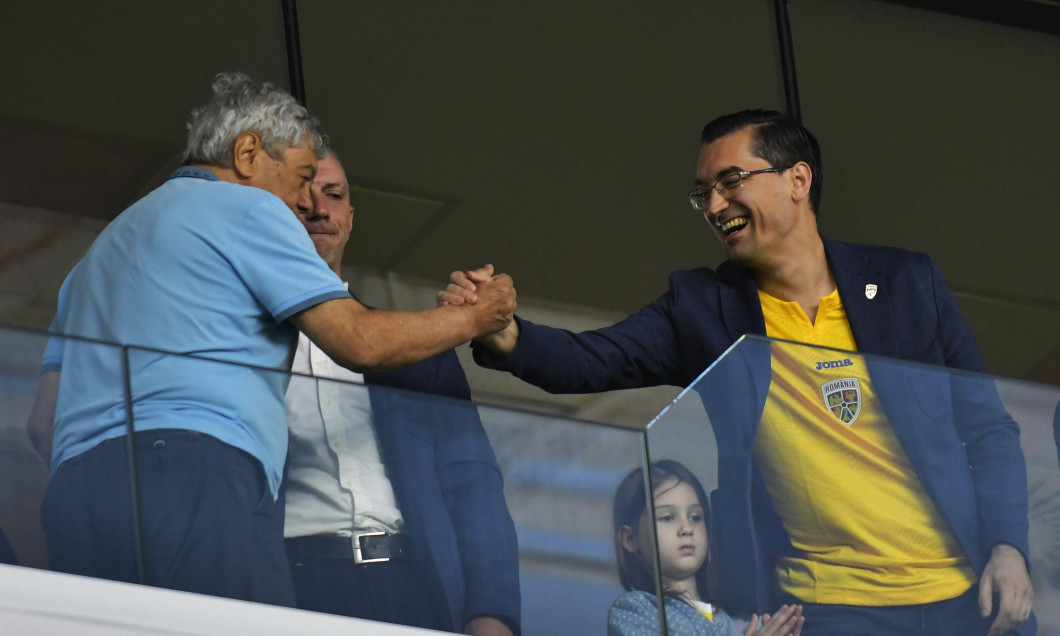 Mircea Lucescu and Razvan Burleanu during the UEFA European Football Championship EURO U19 - Romania vs Montenegro on June 13, 2025