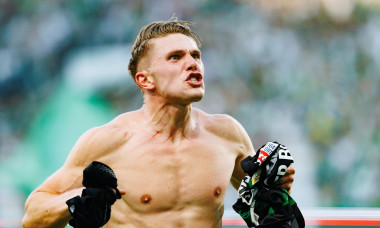 Viktor Gyokeres seen. celebrating after scoring goal during Liga Portugal game between teams of Sporting CP and Vitoria SC at Estadio Jose Alvalade (