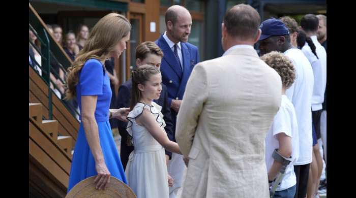 Prințul William, Kate Middleton, Prințul George și Prințesa Charlotte, la Wimbledon / Foto: Profimedia