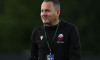 Park Hall Stadium, Oswestry, Shropshire, England, 8th July 2025. Jeton Bekjiri manager of KF Shkëndija following The New Saints of Oswestry Town &amp; Llansantffraid Football CluB/The New Saints (TNS) v KF Shkëndija/Klubi i Futbollit Shkëndija (Shkëndija) in
