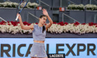 Madrid, Spain. 04th May, 2025. Tennis, Mutua Madrid Open tennis WTA, Double Match, Final, Sorana Cirstea (ROU) and Anna Kalinskaya Vs Elise Mertens (BEL) and Veronika Kudermetova. Credit: EnriquePSans/Alamy Live News