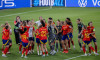 Bern, Switzerland, July 18st 2025: Team of Spain cheers at the end of the UEFA Womens EURO 2025 Quarter-Final match between Spain and Switzerland at Stadion Wankdorf in Bern, Switzerland. Philipp Kresnik (Philipp Kresnik / SheKicks / SPP)