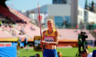 Tampere, Finland. 10th July, 2018. Alina Shukh (Ukraine) compite in javeline throw in Tampere, Finland 10th July, 2018. The IAAF World U20 Championships be held in on July 10-15, 2018. Credit: Denys Kuvaiev /Alamy Live News Credit: Denys Kuvaiev/Alamy Liv