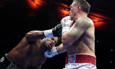 Oleksandr Usyk and Daniel Dubois (left) in action during their IBF, IBO, WBC and WBO World heavyweight bout at Wembley Stadium, London. Picture date: Saturday July 19, 2025.