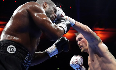 Oleksandr Usyk and Daniel Dubois (left) in action during their IBF, IBO, WBC and WBO World heavyweight bout at Wembley Stadium, London. Picture date: Saturday July 19, 2025.