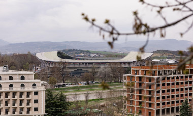 SKOPJE, NORTH, Macedonia. 25th Mar, 2025. Wales fans prior to the 2026 FIFA World Cup qualifying group J fixture against North Macedonia at the Toše Proeski Arena stadium, Skopje city, North Macedonia on the 25th of March (Pic by John Smith/FAW) Credit: F