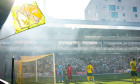TAMPERE, FINLAND - JULY 24: fans of Ilves Tampere with fireworks during the UEFA Conference League Second Qualifying Round match between Ilves Tampere and AZ Alkmaar at Tammela Stadion on July 24, 2025 in Tampere, Finland. (Photo by Ed van de Pol/Orange P