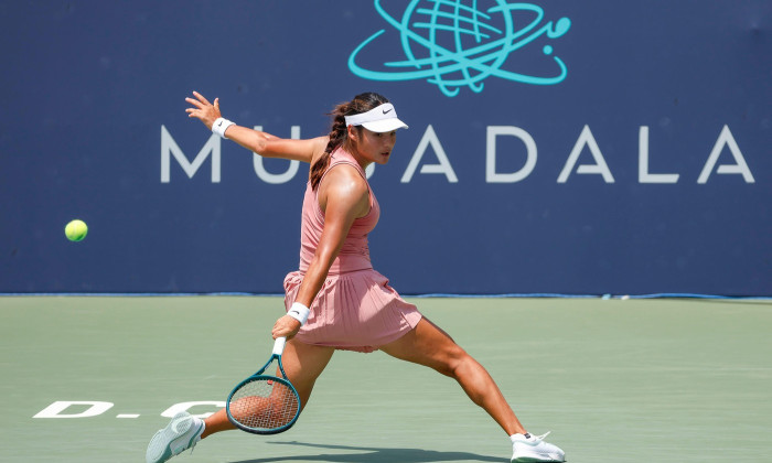 July 24, 2025: Emma Raducanu hits a shot during her match against Naomi Osaka during the 2025 Mubadala Citi DC Open tennis tournament being played at Rock Creek Park Tennis Center in Washington, D.C. Justin Cooper/CSM (Credit Image: Justin Cooper/Cal S