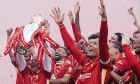 File photo dated 25/05/25 of Liverpool celebrating the 2024/2025 Premier League title. Liverpool will kick off their Premier League title defence with a home game against Bournemouth on Friday, August 15. Arne Slot's side have the chance to secure the fir