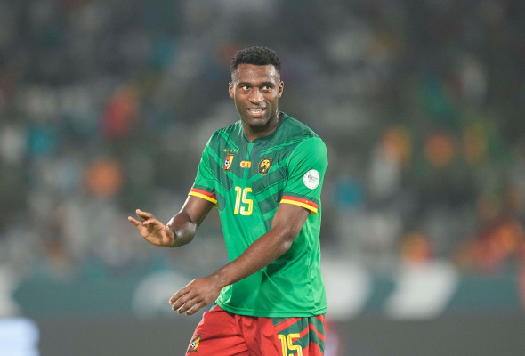 January 15 2024: Oumar Gonzalez (Cameroon) gestures during a African Cup of Nations Group C game, Cameroon vs Guinea, at Stade Charles Konan Banny, Yamoussoukro, Ivory Coast. Kim Price/CSM