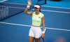 MASON, OHIO - AUGUST 11: Sorana Cirstea of Romania waves to the crowd during Day 5 of the Cincinnati Open at the Lindner Family Tennis Center on August 11, 2025 in Mason, Ohio. (Photo by Mauricio Paiz)