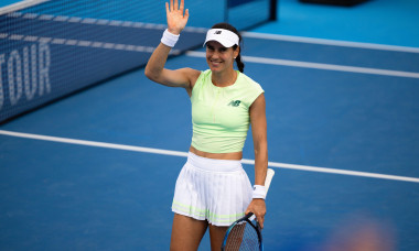 MASON, OHIO - AUGUST 11: Sorana Cirstea of Romania waves to the crowd during Day 5 of the Cincinnati Open at the Lindner Family Tennis Center on August 11, 2025 in Mason, Ohio. (Photo by Mauricio Paiz)