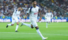 Tottenham Hotspur's Cristian Romero celebrates scoring their side's second goal during the UEFA Super Cup final at the Bluenergy Stadium in Udine, Italy. Picture date: Wednesday August 13, 2025.