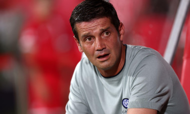 Monza, Italy. 12th Aug, 2025. Cristian Chivu, head coach of Fc Internazionale looks on during the friendly match beetween Ac Monza and Fc Internazionale at U-Power Stadium on August 12 2025 in Monza, Italy . Credit: Marco Canoniero/Alamy Live News