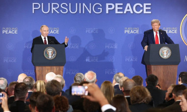 US President Donald Trump and his Russian counterpart, Vladimir Putin, hold a joint press conference, Alaska, United States of America - 16 Aug 2025